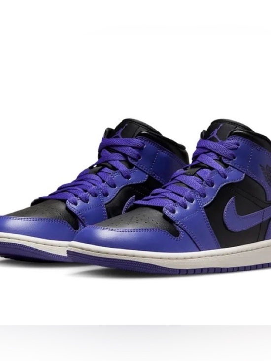 Nike Other - Nike Air Jordan 1 Mid Black Dark Concord Purple Sneakers Shoes 7Y Men’s 7